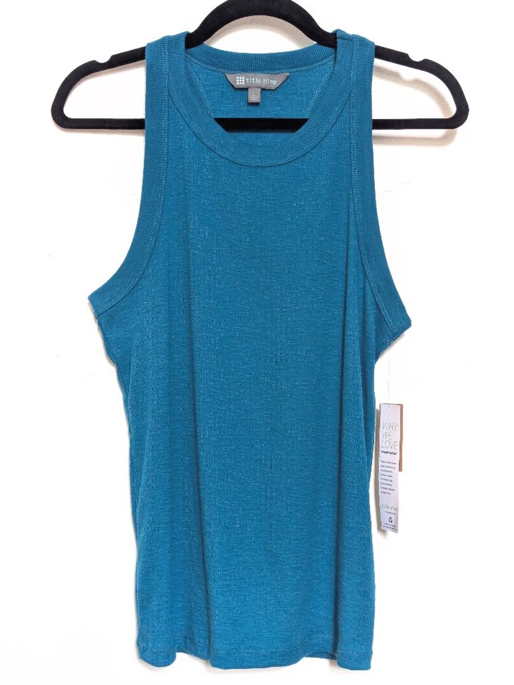 NWT Title Nine Headlands Ribbed Tank in Teal Blue